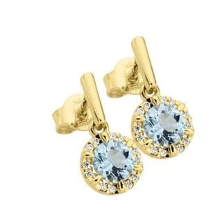 Edler Ohrschmuck – 585/- Blautopas, Brillanten